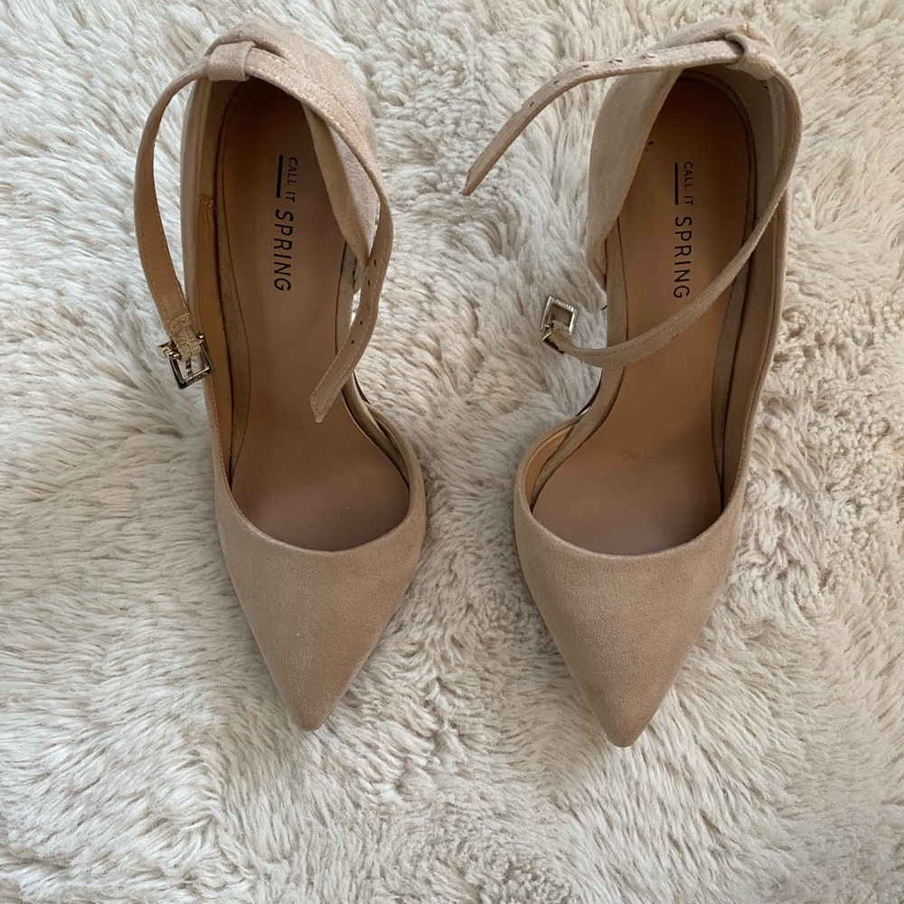 Call It Spring Nude Ankle Strap Heels